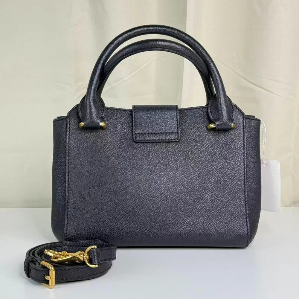 Burberry Black Leather Buckle Shoulder Bag Crossbody with Gold Tone Hardware - Picture 3 of 10